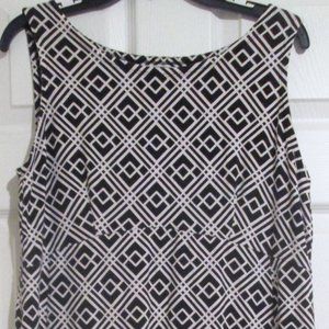 JM Collection Black & White Print A-line Dress M
